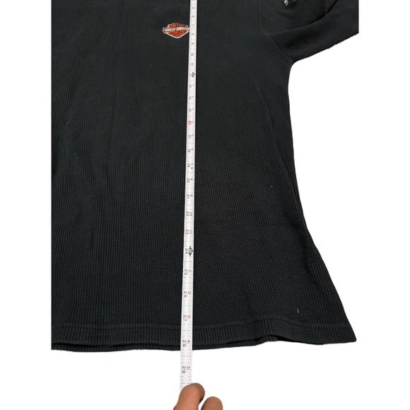 HARLEY DAVIDSON LONG SLEEVE STILLWATER Oklahoma Black‎ Cotton SHIRT Mens XL | E2 - Picture 3 of 7